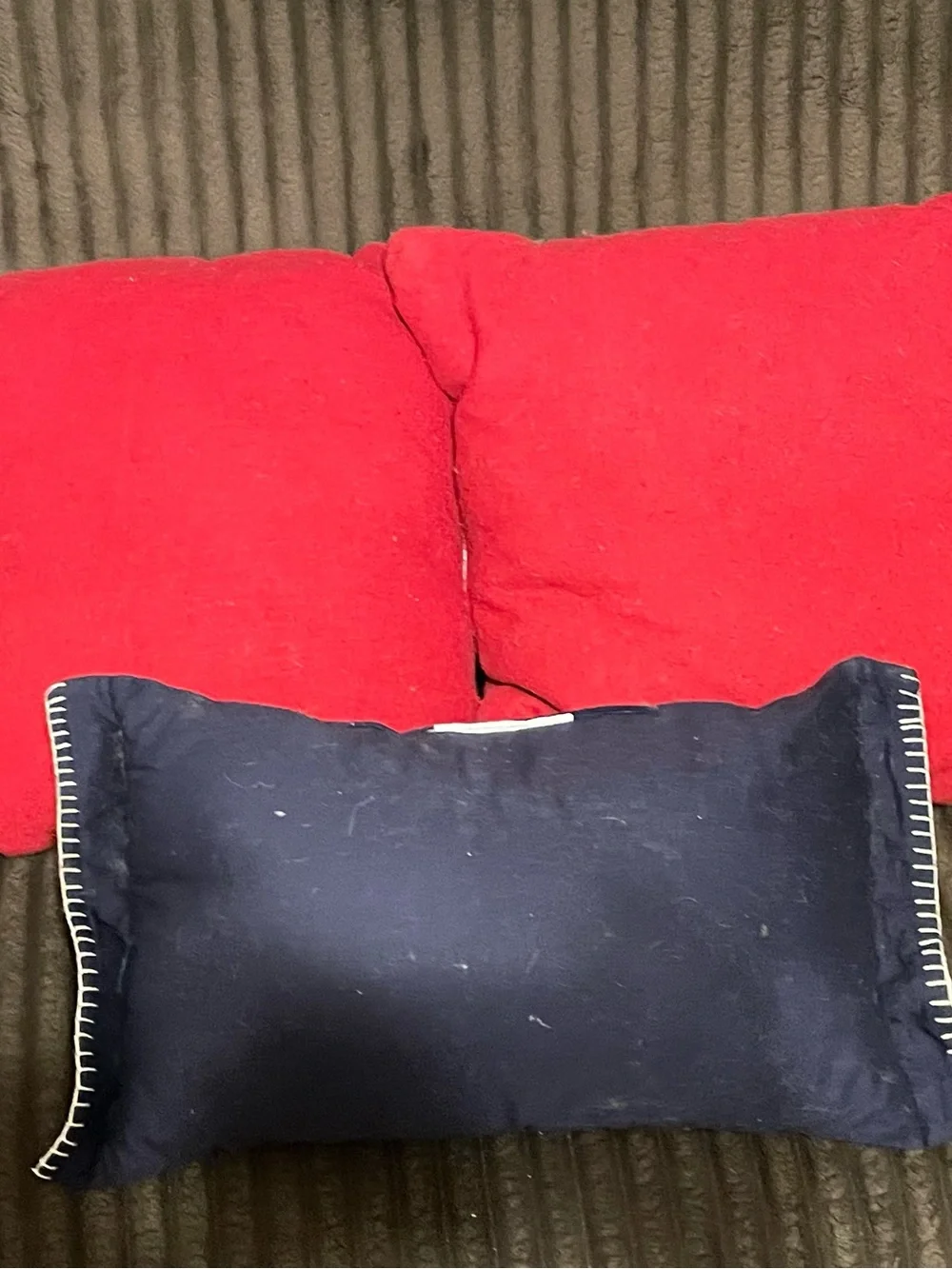 NOEL Navy and Red Holiday Decorative Pillow Set